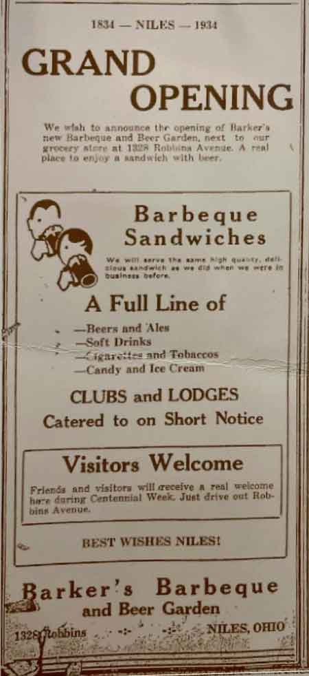 Barker's Barbeque 1934-1940