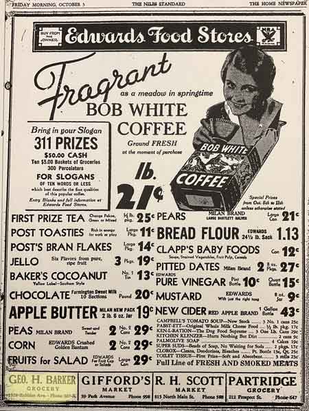 George H. Barker's grocery store was a member of Edward's Food Stores.