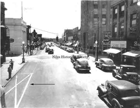 Bus stop located on Main Street in front of the Antler Hotel.