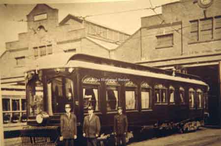 The interurban car, “The Northern” at the Niles station streetcar barns.
