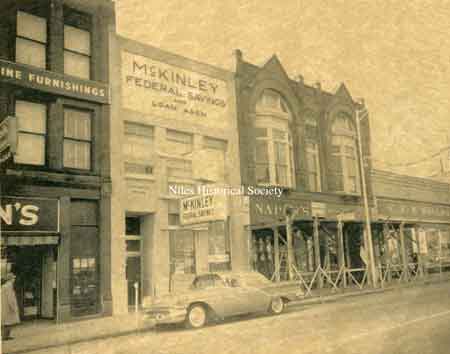 Bank with demolition for drive-thru, early 60's