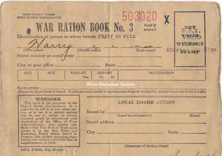 War Ration Book No. 3.