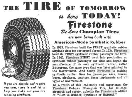 Advertisement for Synthetic Rubber Tires.