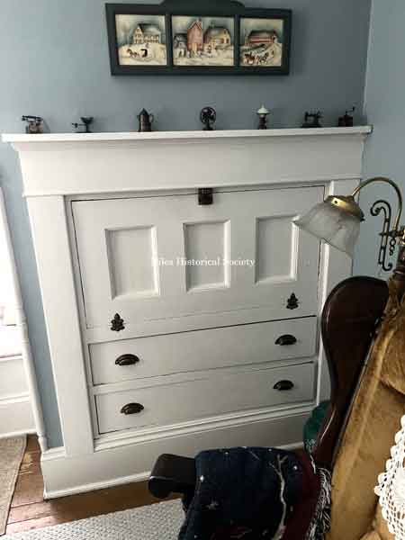 Built-in cabinetry in master bedroom.