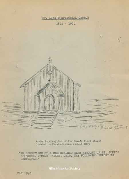 Cover of the history of St. Luke’s Episcopal Church pamphlet published May 1970 in recognition of its 100th year celebration, 1870-1970.