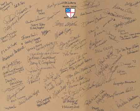 St. Luke's Church member signatures