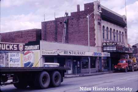 1964 photo shows the previous location of McCallister's Dairy on North Main Street next to the McKinley Theatre.