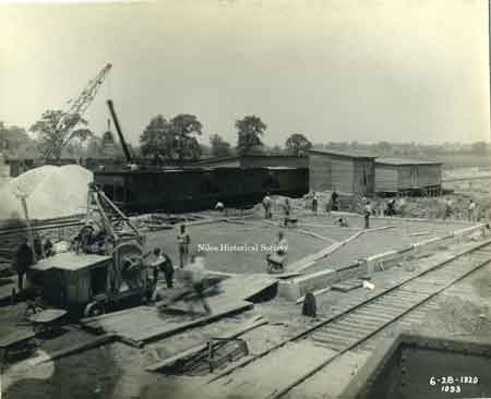 The foundation for the brick shop from a northwest view.