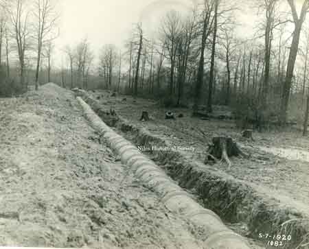 This is showing a section of the 42" sewer laid.