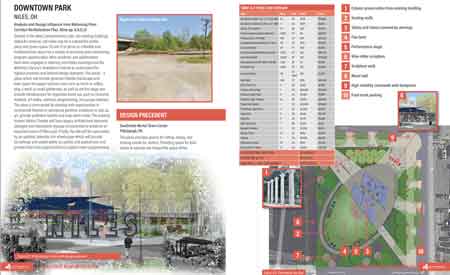 Studied in the Niles Comprehensive plan, the existing buildings, slated for removal, will make way for a substantial public plaza and green space.