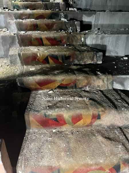 Close-up view of auditorium steps.