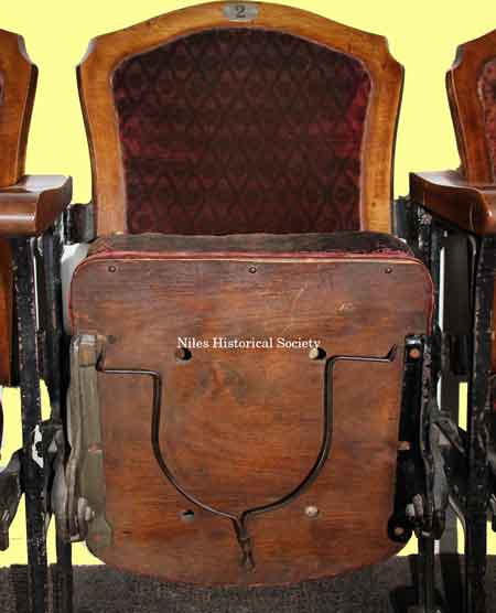 Bottom view of original seat #2 from the Robins Theatre.