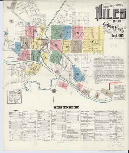 1915 Sanborn fire map of Niles.