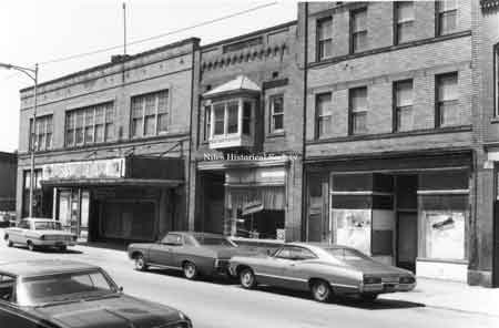 Photo taken showing the marked deterioration of the old Warner Theatre Building located on East State Street in downtown Niles.