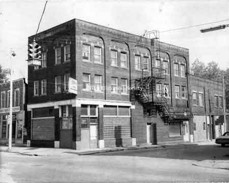 The Commercial Hotel, built in 1917, located 117 East State Street (south side) in downtown Niles, before urban renewal.