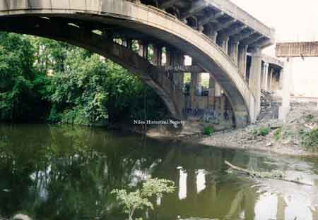 View of Main Street Viaduct being demolished