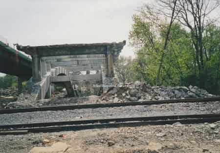 View of Main Street Viaduct being demolished
