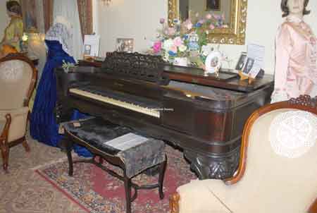 Piano located in the library.