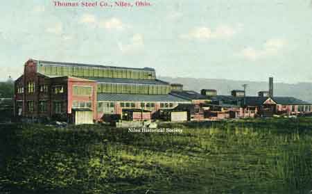 Thomas Steel Plant was located on the east bank of the Mosquito Creek, south of the Erie RR, it was originally the William Ward and Company, built in 1870.