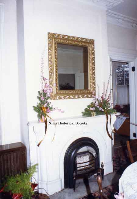 One of several marble fieplaces.